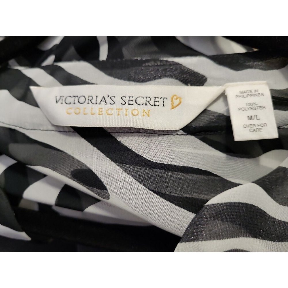 Vintage victoria's secret collection sheer zebra caftan black white med/Large - Picture 7 of 8